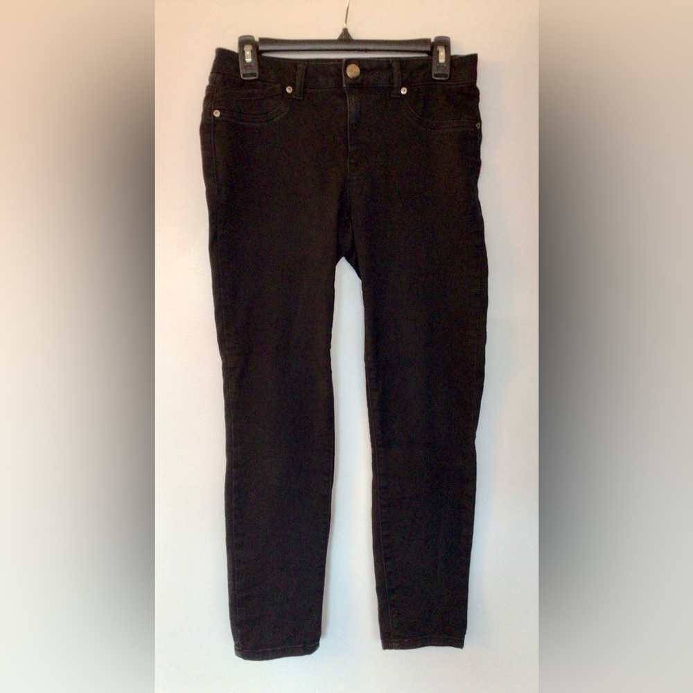 A Denim Black Cotton Skinny Jegging - US 6